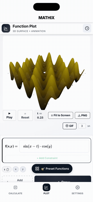 3D Surface Plot Animation